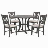 5-Piece Round Dining Table and Chair Set