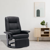 Faux Leather Manual Recliner Swivel Lounge Chair with Footrest