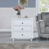 White 3-Drawer Nightstand