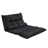 Black Adjustable Folding Futon Video Gaming Sofa