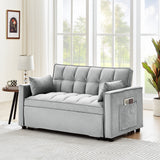 Pull Out Sleeper Sofa Couch Velvet, Small Love seat & Side Pockets