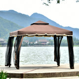 Brown Outdoor Iron Vented Dome Top Patio Gazebo