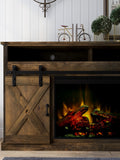 Devine Home Farmhouse 66 inch Electric Fireplace TV Stand for TVs up to 80 inches, Barnwood Finish