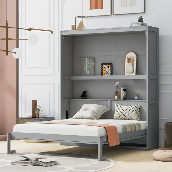 Queen Murphy Bed Grey