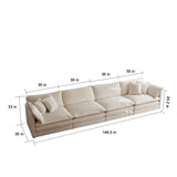 Sofa for Living Room,U Shaped Couch 5 Seater Convertible Sectional Couch with 1 Ottoman