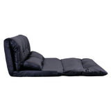 Black Sofa Adjustable Folding Futon Style - Video Gaming Sofa with Two Pillows