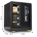 Black two Cub Safe Box, 3 opening methods  Safe for Money Valuables This safe contains a memory chip, and the password will not be lost