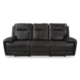 Trevor Triple Power Sofa,Genuine Leather with Lumbar Support