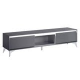 TV stand , LED, Gray & Chrome Finish