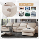 Modern Large L-Shape Feather Filled Sectional Sofa