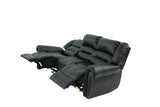 Black Plush Reclining Leather Sofa