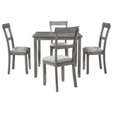 5 Piece Dining Table Grey Set