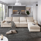 Modern Large L-Shape Feather Filled Sectional Sofa