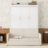 Queen Size Murphy Bed Wall Bed, White