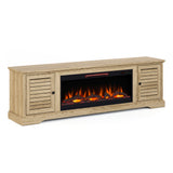 Devine 83 inch Electric Fireplace TV Console for TVs up to 95 inches, Alabaster finish