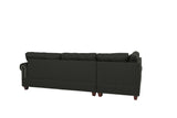 Contemporary 3-pcs Sectional Sofa Ash Black Polyfiber Cushion Sofa Chaise Ottoman Reversible Couch Pillows