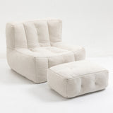 Fluffy White bean bag chair