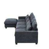 L-Shape Feather Filled Sectional Sofa - Dark Grey