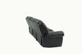 Black Plush Reclining Leather Sofa