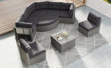 Patio Furniture Set Outdoor Furniture Daybed Rattan Sectional Furniture Set Patio Seating Group With Cushions and Center Table for Patio, Lawn, Backyard, Pool, Grey