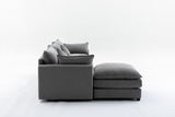 Modular Sectional Sofa,  3-Seater Sofa with Ottoman, Modern L-Shaped Sofa for Living Room Bedroom Apartment