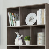 Bookcase, Bookshelf with Doors, Gray Oak