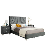 Queen bed with two nightstands