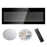 50 inch recessed ultra thin tempered glass front wall mounted electric fireplace