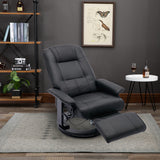 Faux Leather Manual Recliner Swivel Lounge Chair with Footrest