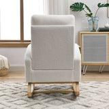 High Backrest Living Room Lounge Arm Rocking Chair with Two Side Pockets