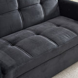 Twins Pull Out Sofa Bed Black Velvet