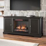 Devine 68 inch Electric Fireplace TV Console for TVs up to 80 inches, Clove finish