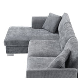 Modern Cloud Sectional Sofa,L-shaped Luxury Couch Set with 2 Free pillows