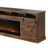 Devine Home Farmhouse 93 inch Electric Fireplace TV Stand for TVs up to 100 inches, Aged Whiskey Finish