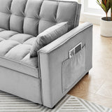 Pull Out Sleeper Sofa Couch Velvet, Small Love seat & Side Pockets