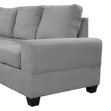 Sectional Sofa with Reversible Chaise, L Shaped  Couch Set with Storage Ottoman and Two Cup Holders for Living Room