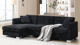 Sectional Sofa,L-shaped Luxury Couch Set with 2 Free pillows,4-seat Chenille