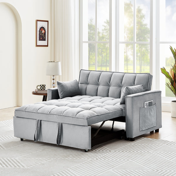 Pull Out Sleeper Sofa Couch Velvet, Small Love seat & Side Pockets