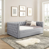 Daybed with Trundle Upholstered Tufted Sofa Bed