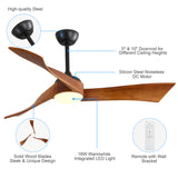 52 Inch Ceiling Fan Light With 6 Speed Remote Energy-saving DC Motor