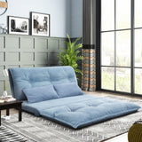 Blue Adjustable Folding Futon Video Gaming Sofa