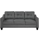 3 Piece Living Room Set with tufted cushions.