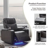 Power Motion Recliner with USB Charging Port and Hidden Arm Storage 2 Cup Holders