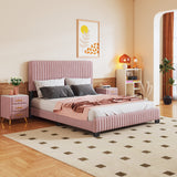 Queen 3-Piece Bedroom Set Upholstered Platform Bed