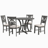 5-Piece Round Dining Table and Chair Set