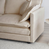 Beige U Shaped Couch with Reversible Chaise, Modular Large U-Shape, Double Extra Ottomans