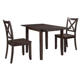 3-Piece Wood Drop Leaf Breakfast Nook Dining Table Set