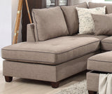 Beautiful 3-pcs Sectional Sofa Mocha Dorris Fabric Cushion Sofa Chaise Storage Ottoman Reversible Couch Living Room Furniture