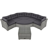 Patio Furniture Set Outdoor Furniture Daybed Rattan Sectional Furniture Set Patio Seating Group With Cushions and Center Table for Patio, Lawn, Backyard, Pool, Grey