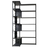 7-Tier Bookcase Home Office Bookshelf L-Shaped Corner